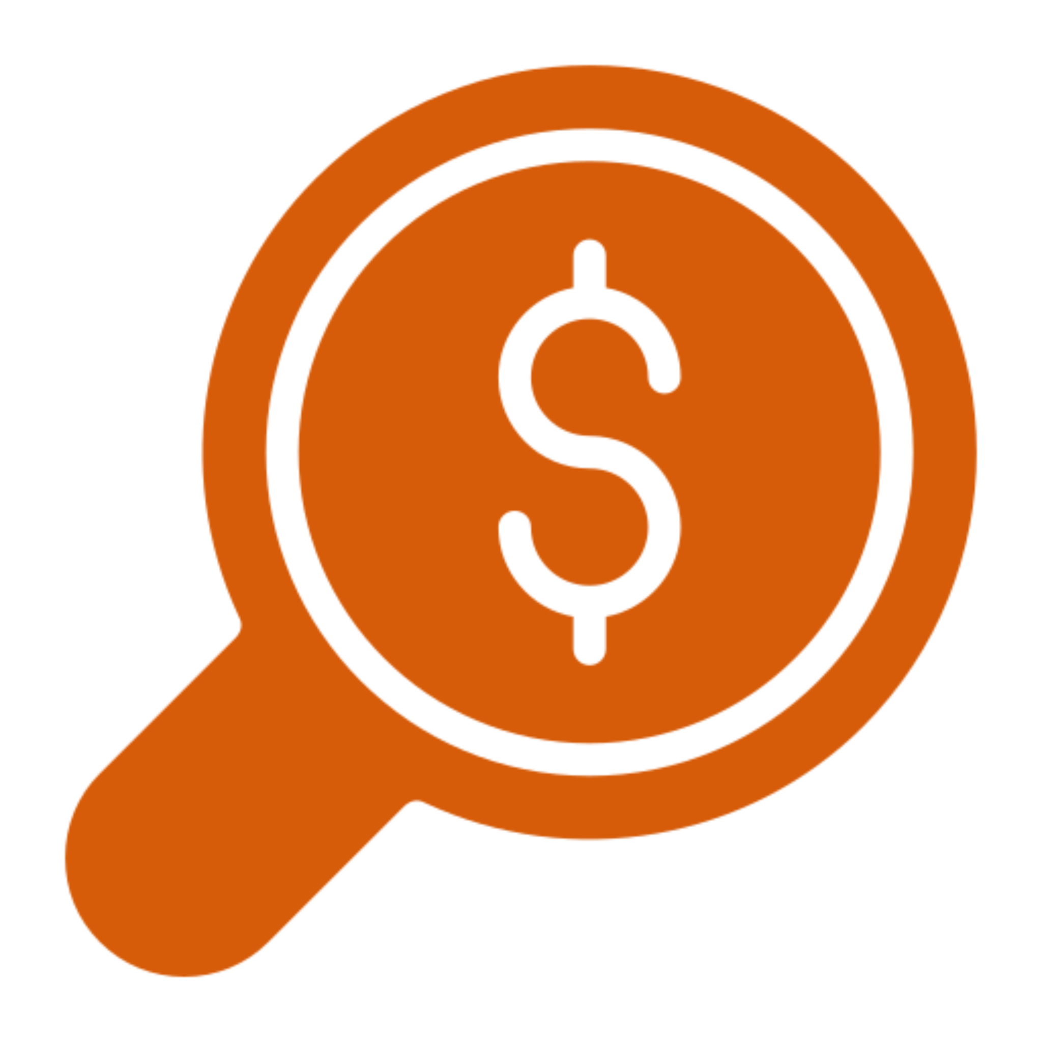 Magnifying glass with dollar sign